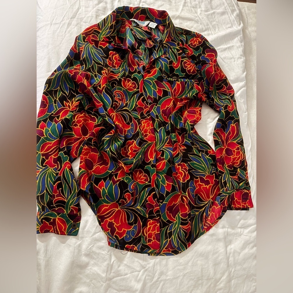 Vintage 1980s Partners Mervyns Button down Top S - Picture 2 of 6